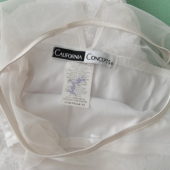 White Lace Cocktail Dress Sz 12 - Picture 6 of 8